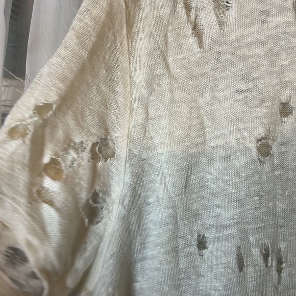 IRO CLAY HOLEY TEE with distressed shredded holes Made of linen Women (36) Sm(4) - Picture 7 of 9